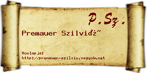 Premauer Szilvió névjegykártya